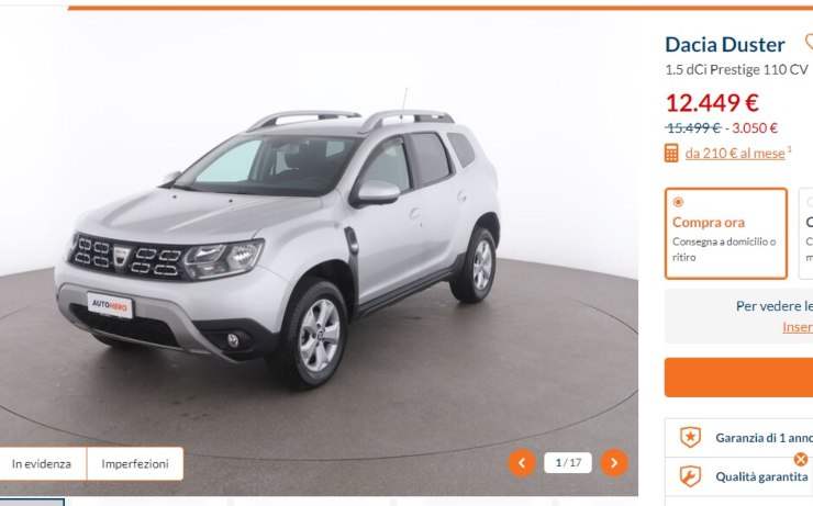 Dacia Duster prezzo