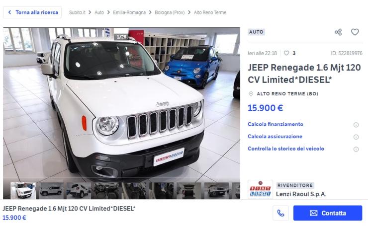 Jeep Renegade annuncio