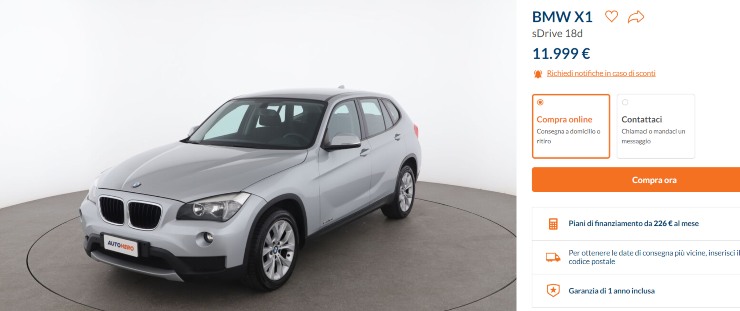 BMW X1 occasione SUV auto usata prezzo 12 mila Euro