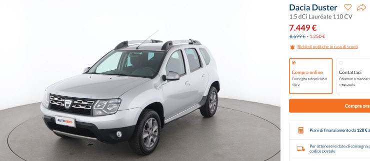 Dacia Duster costo ridotto occasione auto usata