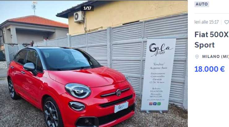 fiat500x crossover prezzo usata