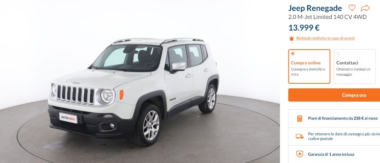 Jeep Renegade novità occasione auto usata prezzo