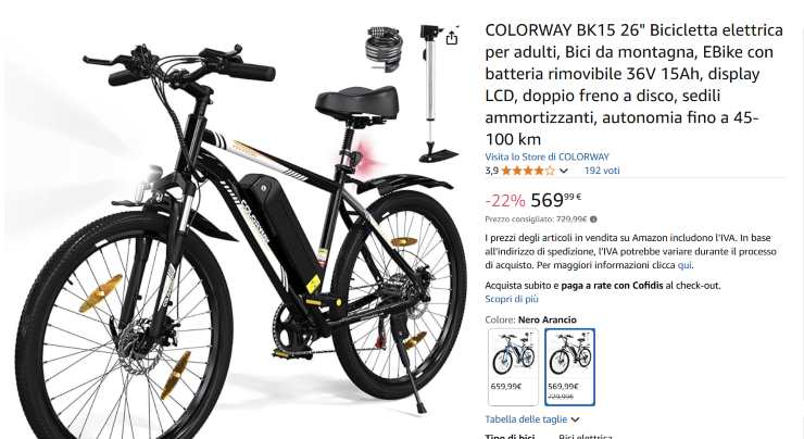 Colorway BK15 eBike novità città